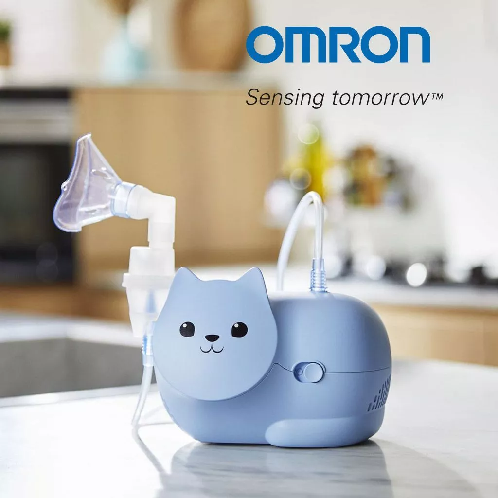 OMRON Nami Cat NE-C303K-KDUK Kids Compressor Nebulizer with Adult & Child Masks – Child-Friendly Respiratory Therapy