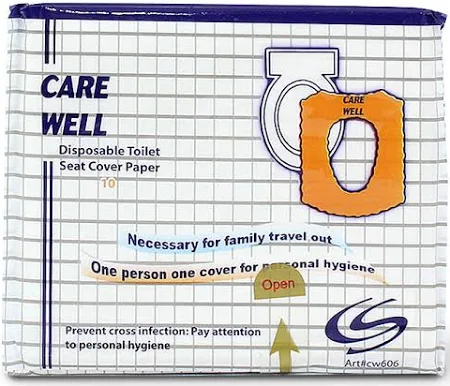Carewell Disposable Toilet Seat Covers - Paper