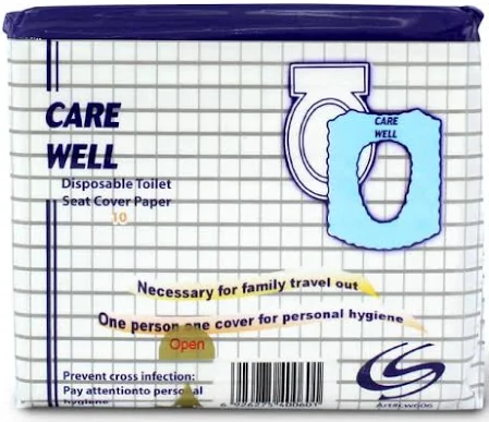 Carewell Disposable Toilet Seat Covers - Paper