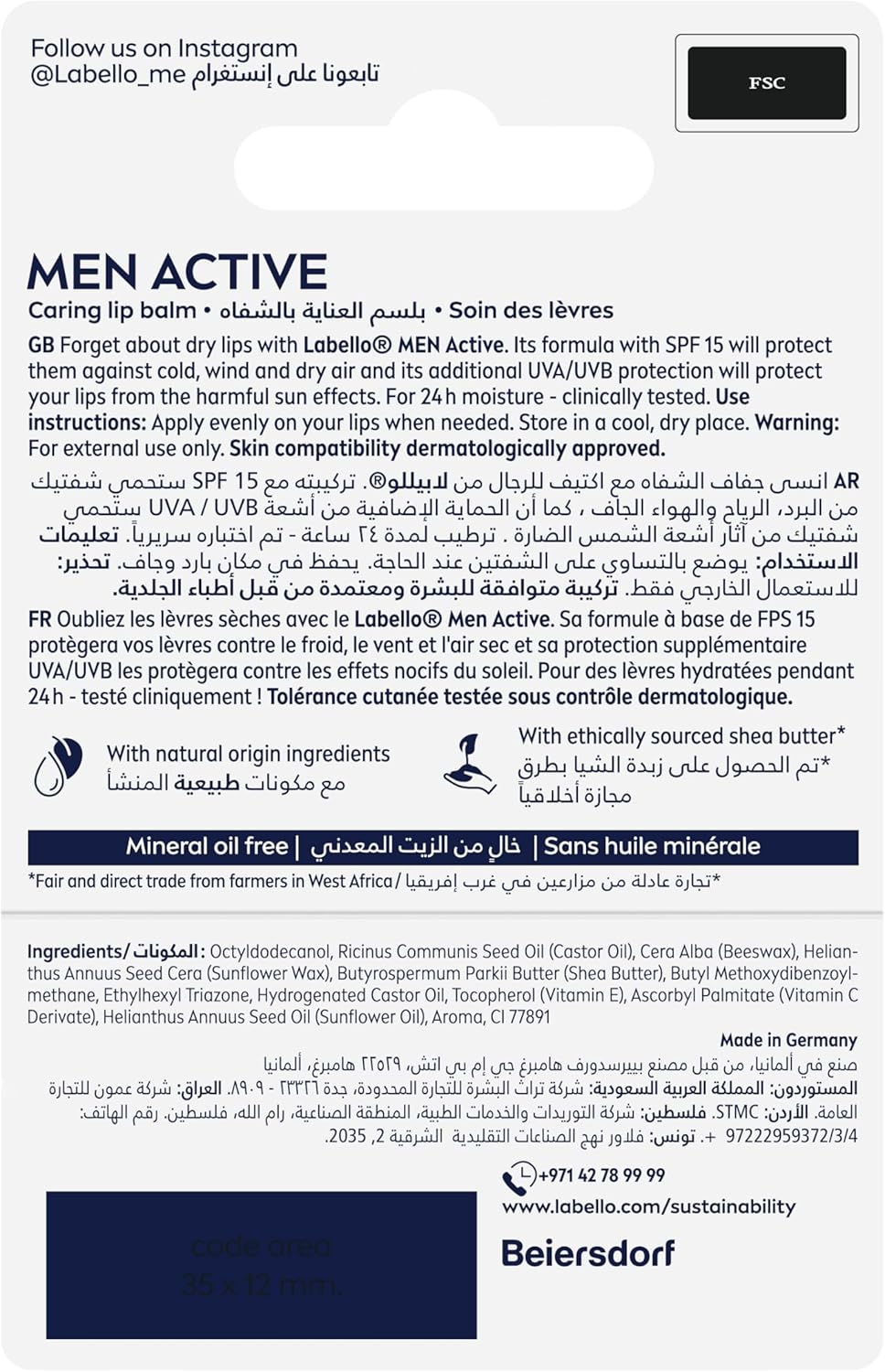 Labello Men Active Care Lip Balm