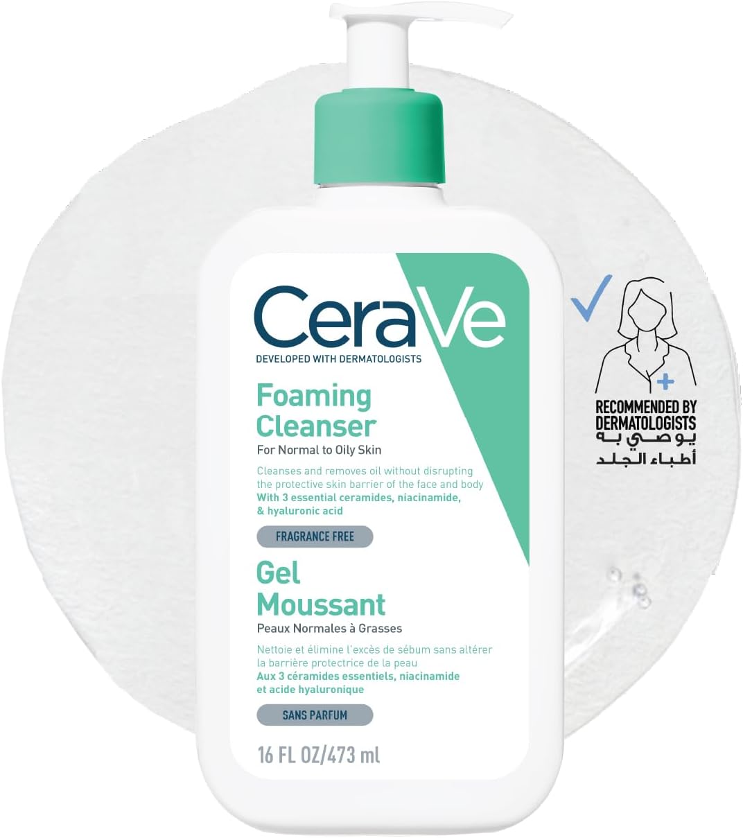Cerave Hydrating Foaming Oil Cleanser 473ml – Gently Cleanses & Hydrates Dry Skin
