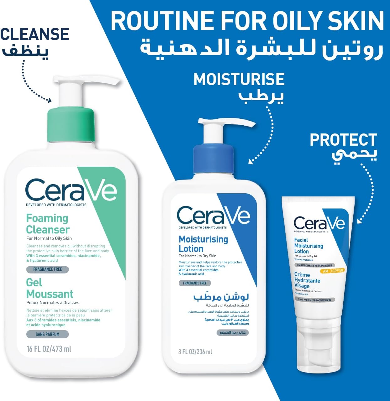 Cerave Hydrating Foaming Oil Cleanser 473ml – Gently Cleanses & Hydrates Dry Skin