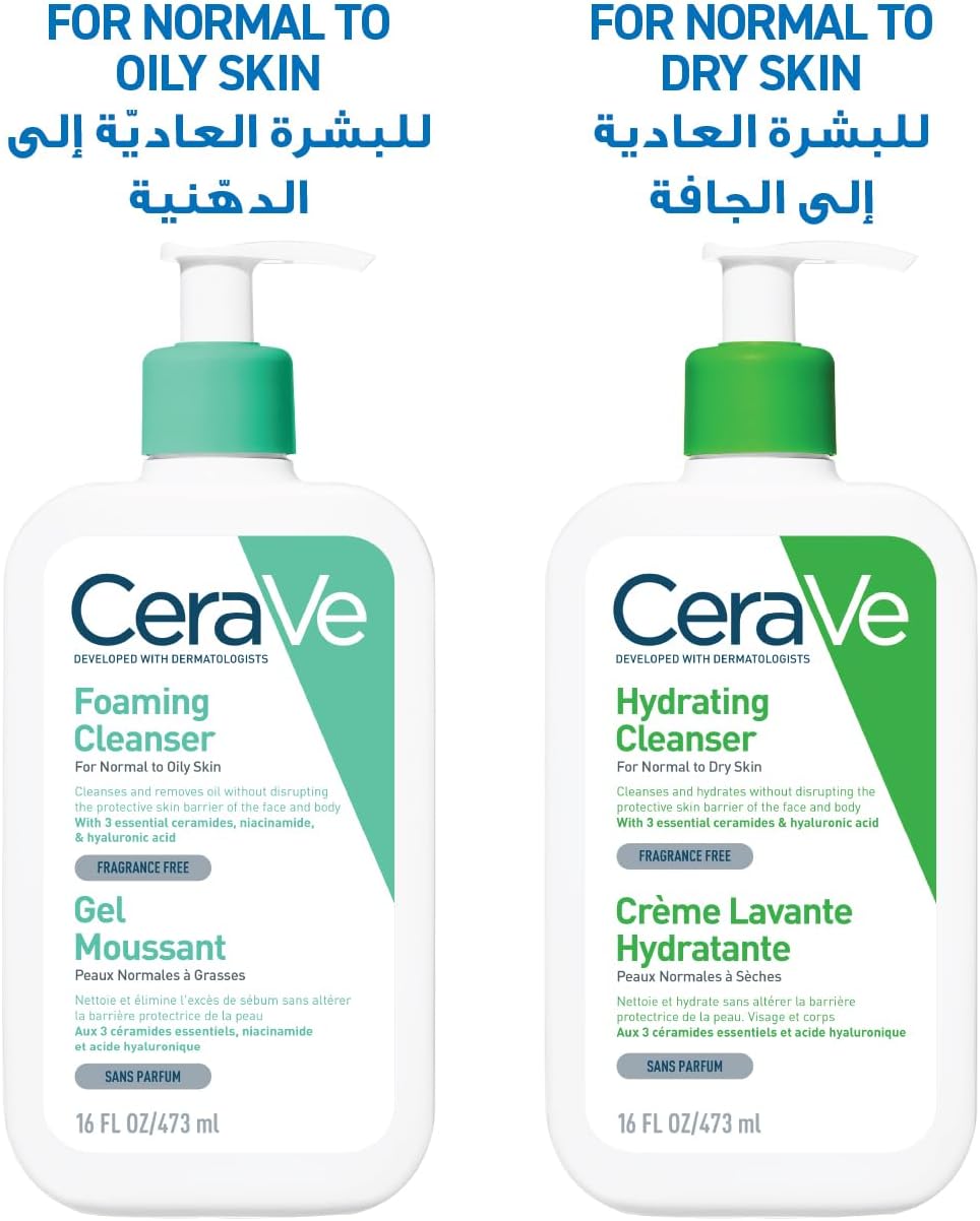 Cerave Hydrating Foaming Oil Cleanser 473ml – Gently Cleanses & Hydrates Dry Skin