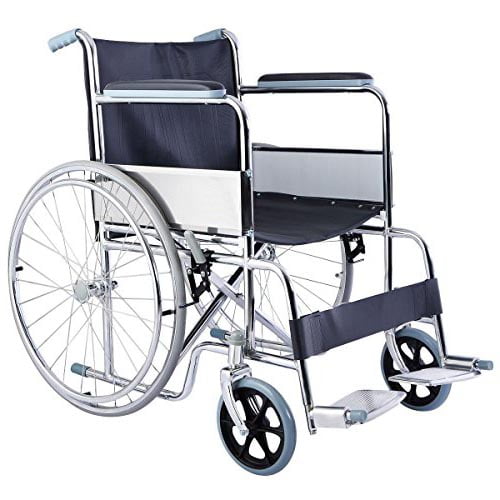 Standard Manual Wheelchair 809-46 with Foldable Chrome Steel Frame & 46cm Seat Width