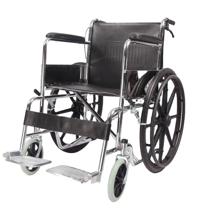 Standard Manual Wheelchair 809-46 with Foldable Chrome Steel Frame & 46cm Seat Width
