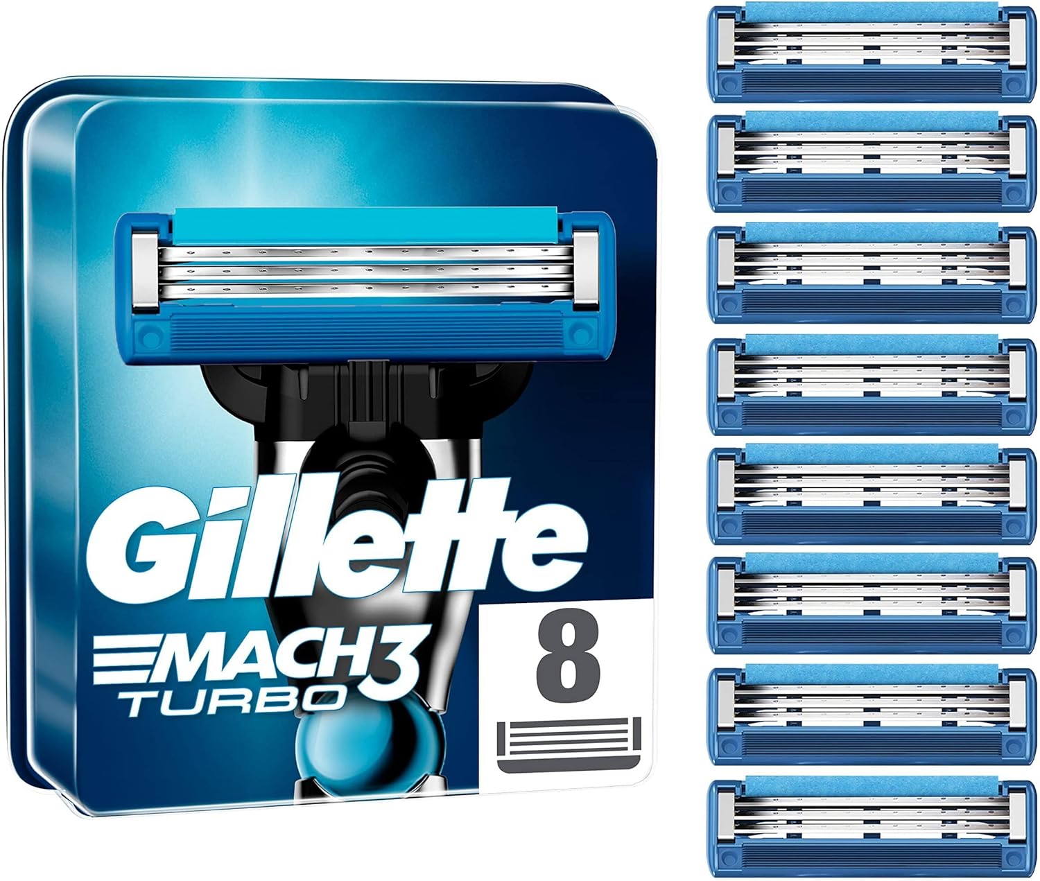 Gillette Mach3 Turbo Blade Refills 8-pack