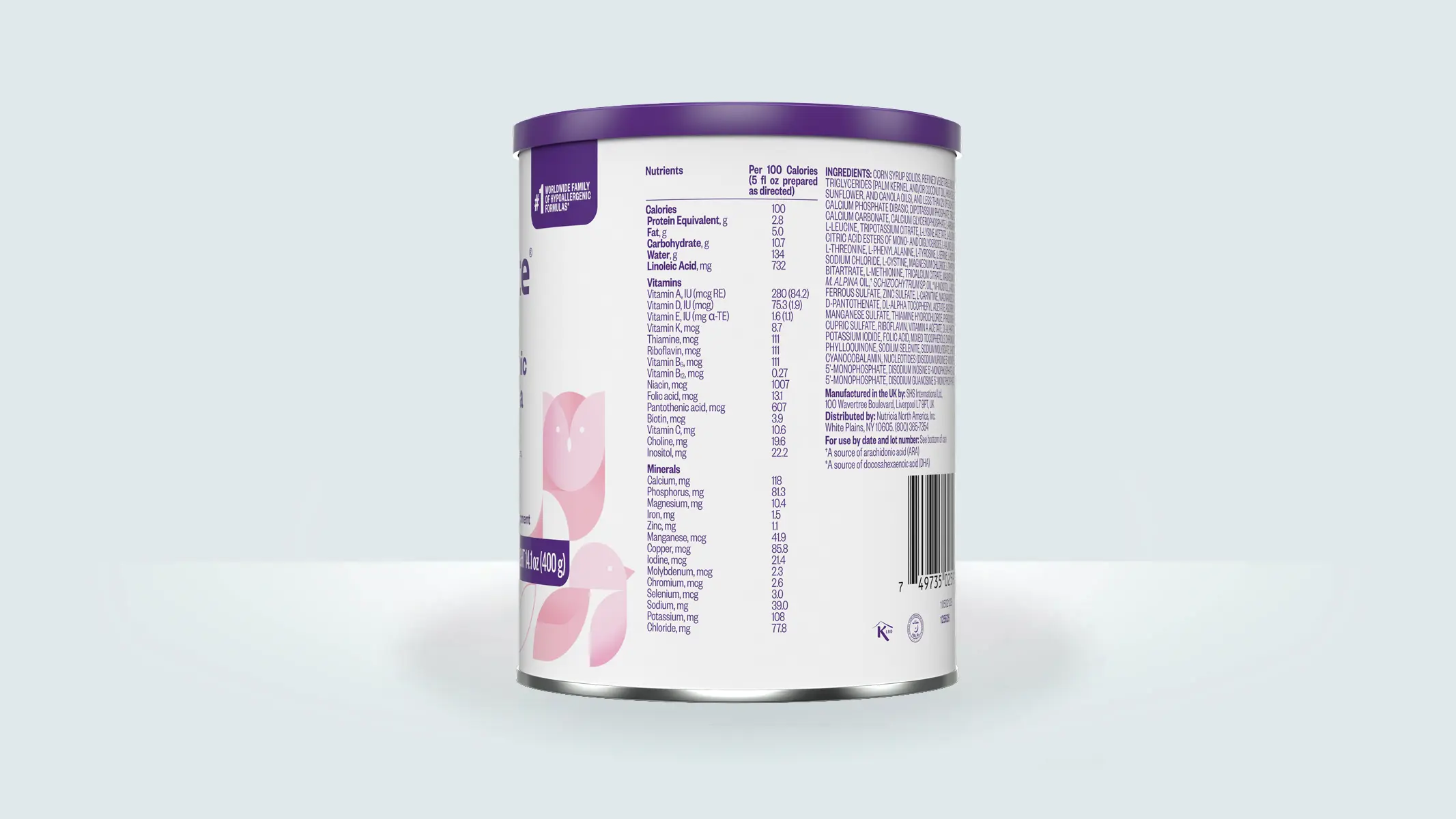 Neocate Infant DHA/ARA 400g Amino Acid-Based Infant Formula for Cow's Milk Protein Allergy (Birth–12 Months)