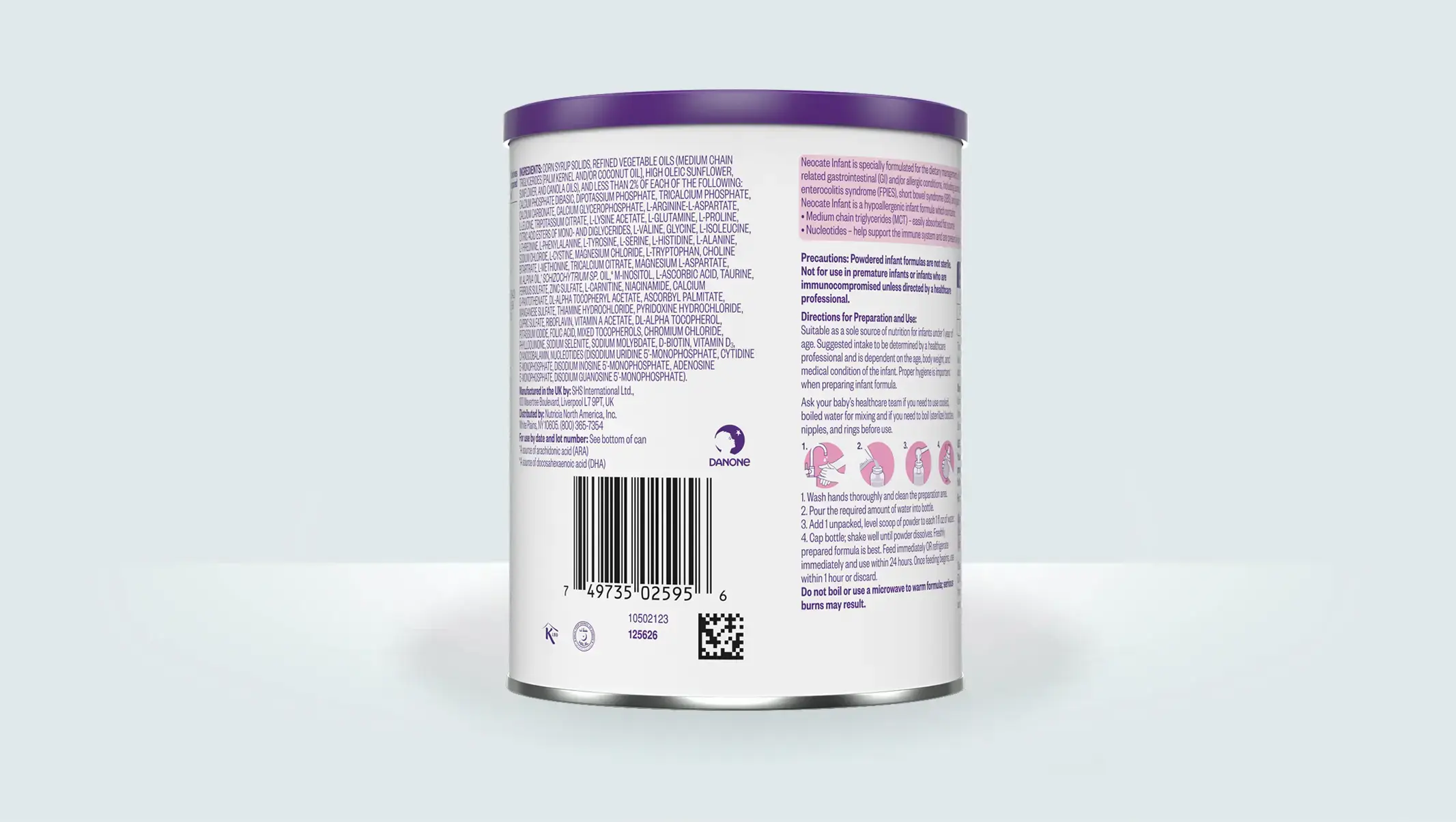 Neocate Infant DHA/ARA 400g Amino Acid-Based Infant Formula for Cow's Milk Protein Allergy (Birth–12 Months)