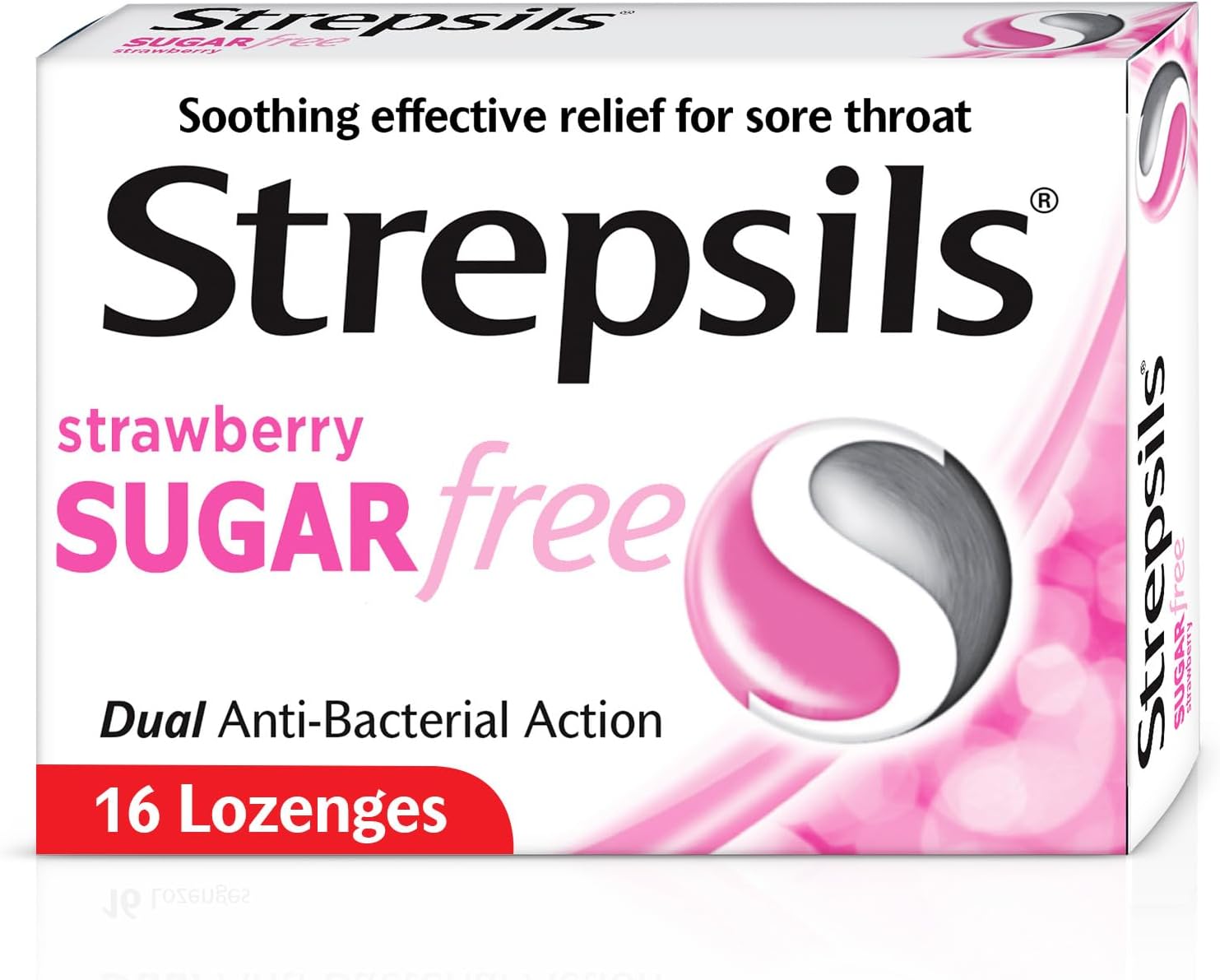Strepsils Sugar-free Strawberry Lozenges 16's