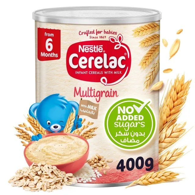Nestlé Cerelac Multicereals Infant Cereal No Added Sugar 400g
