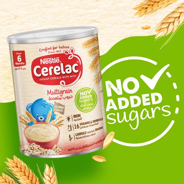 Nestlé Cerelac Multicereals Infant Cereal No Added Sugar 400g