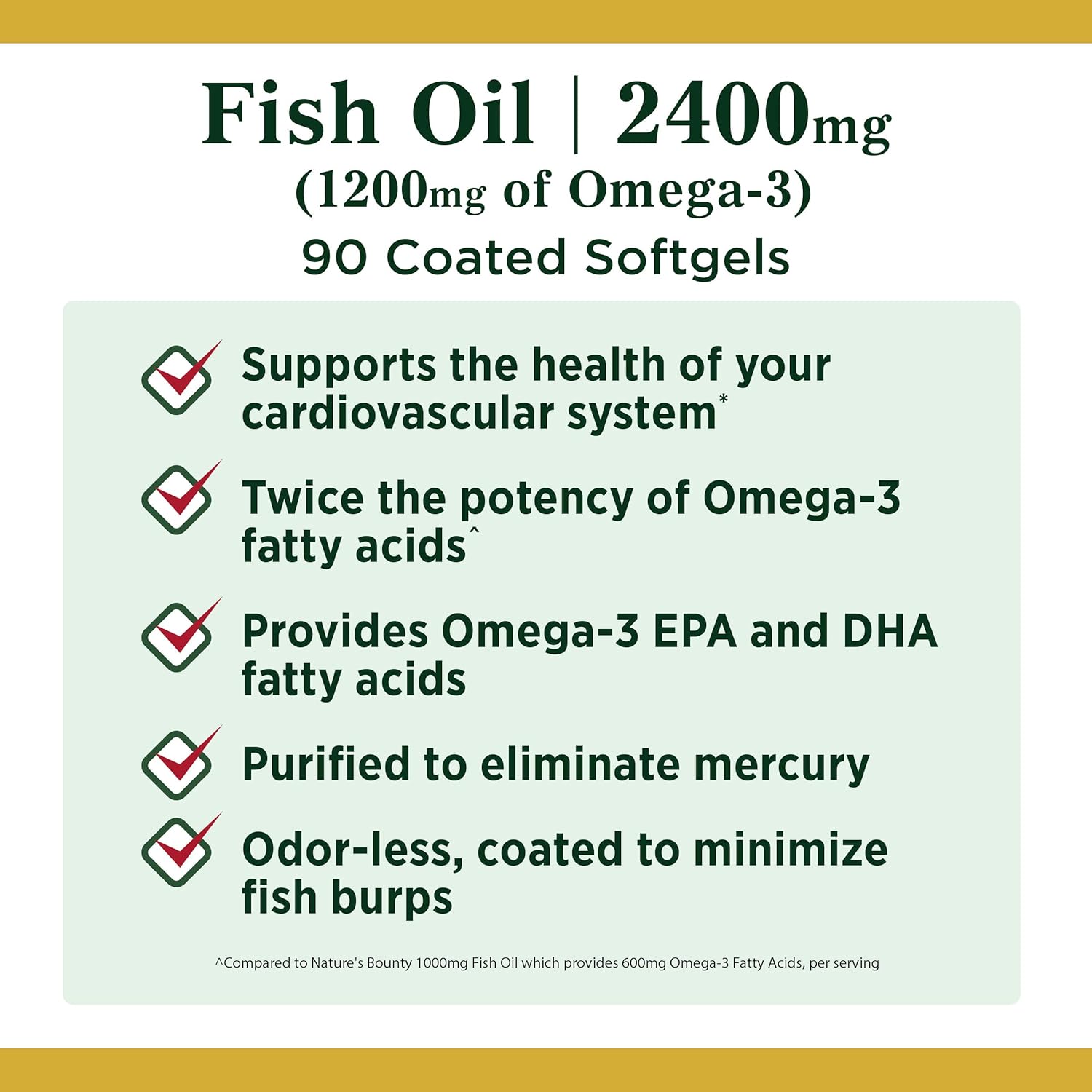Nature's Bounty Fish Oil 2400mg (1200mg Omega-3)
