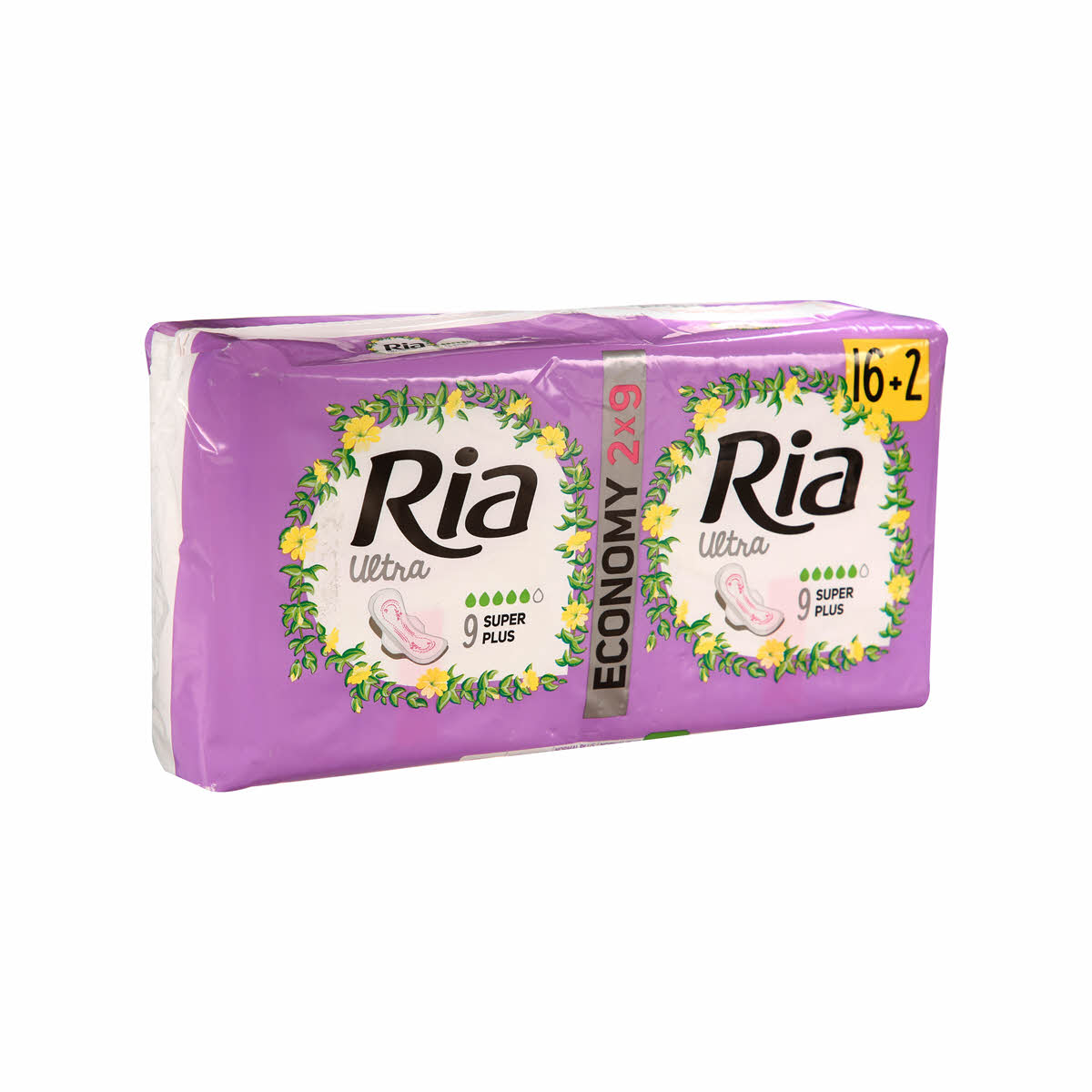 Ria Ultra Sanitary Towels Super Plus, 18 Pieces