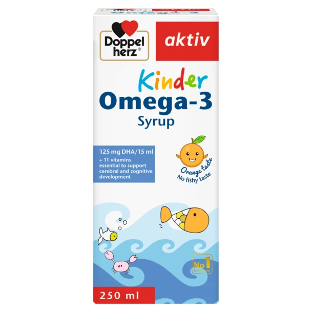 Doppelherz Kinder Omega-3 Syrup 250ml For Children's Brain Development, Vision & Cognitive Health