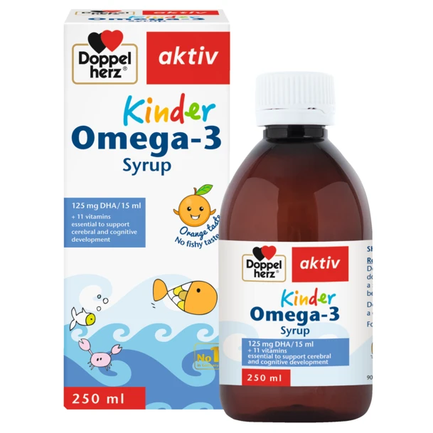 Doppelherz Kinder Omega-3 Syrup 250ml For Children's Brain Development, Vision & Cognitive Health