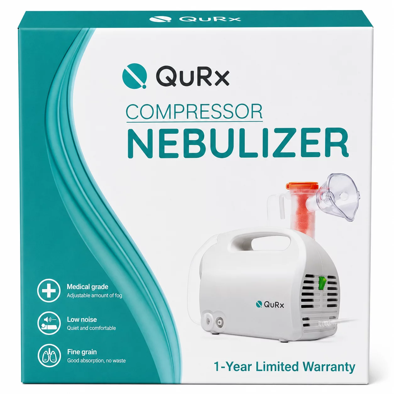 QURX Compressor Nebulizer KF-WHQ-007 for Effective Respiratory Therapy & Medication Delivery