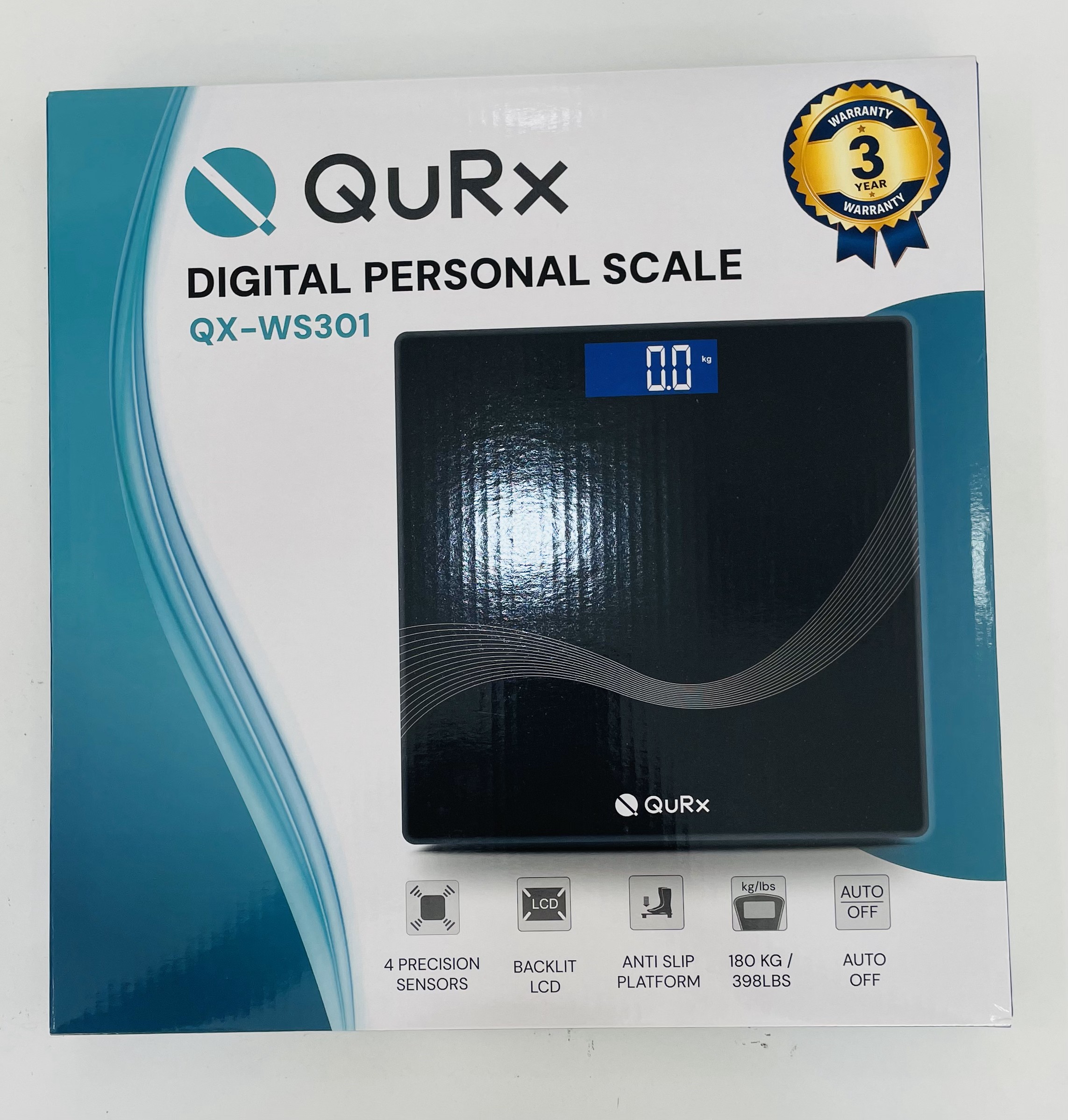 Qurx Digital Weighing Scale 150kg Qx-ws301 With 3-year Warranty For Accurate Body Weight Measurement
