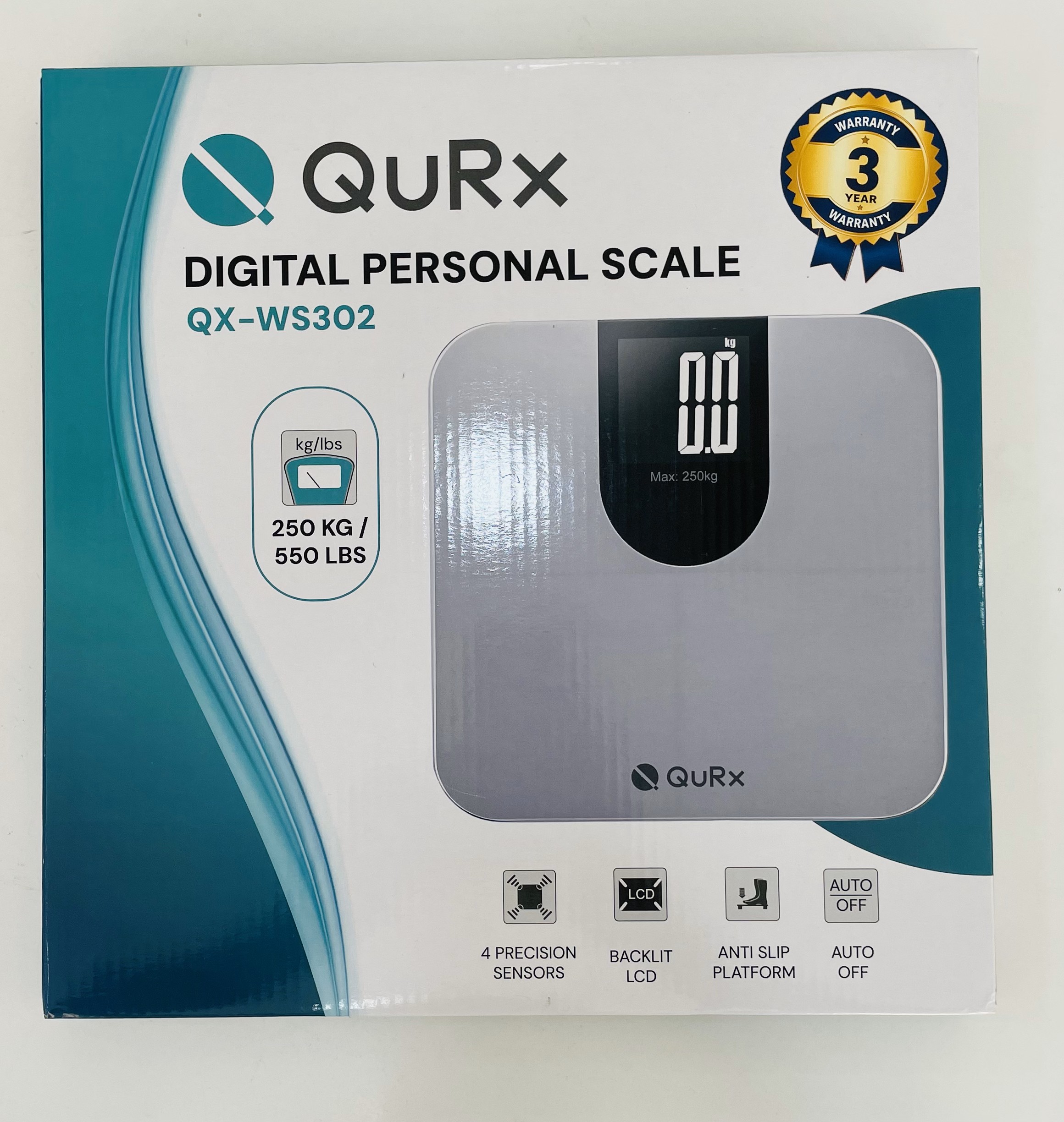 Qurx Heavy Duty Digital Weighing Scale 250kg QX-WS302 With 3-year Warranty For Accurate High-capacity Weight Measurement