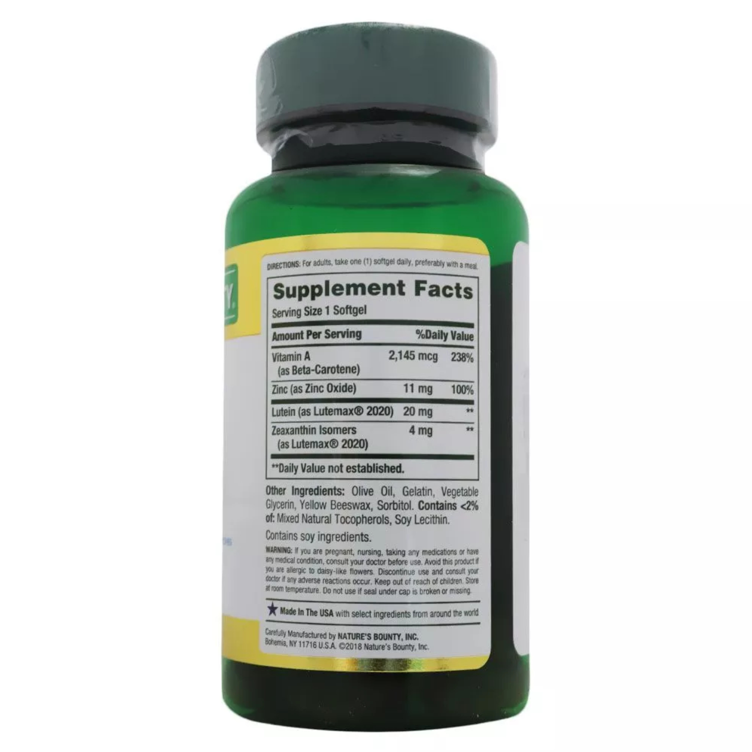 Nature's Bounty Lutein Blue Capsules For Eye Health Support 30's