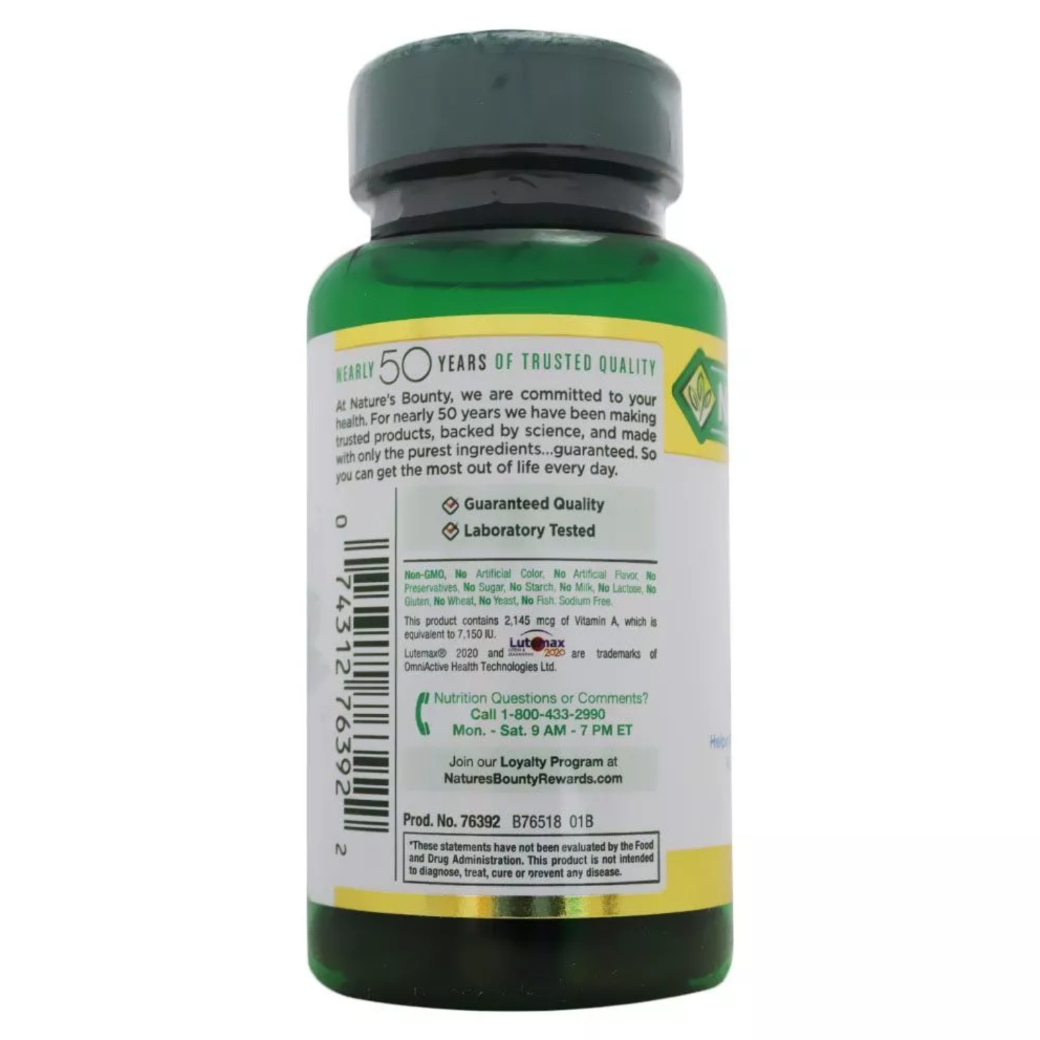 Nature's Bounty Lutein Blue Capsules For Eye Health Support 30's