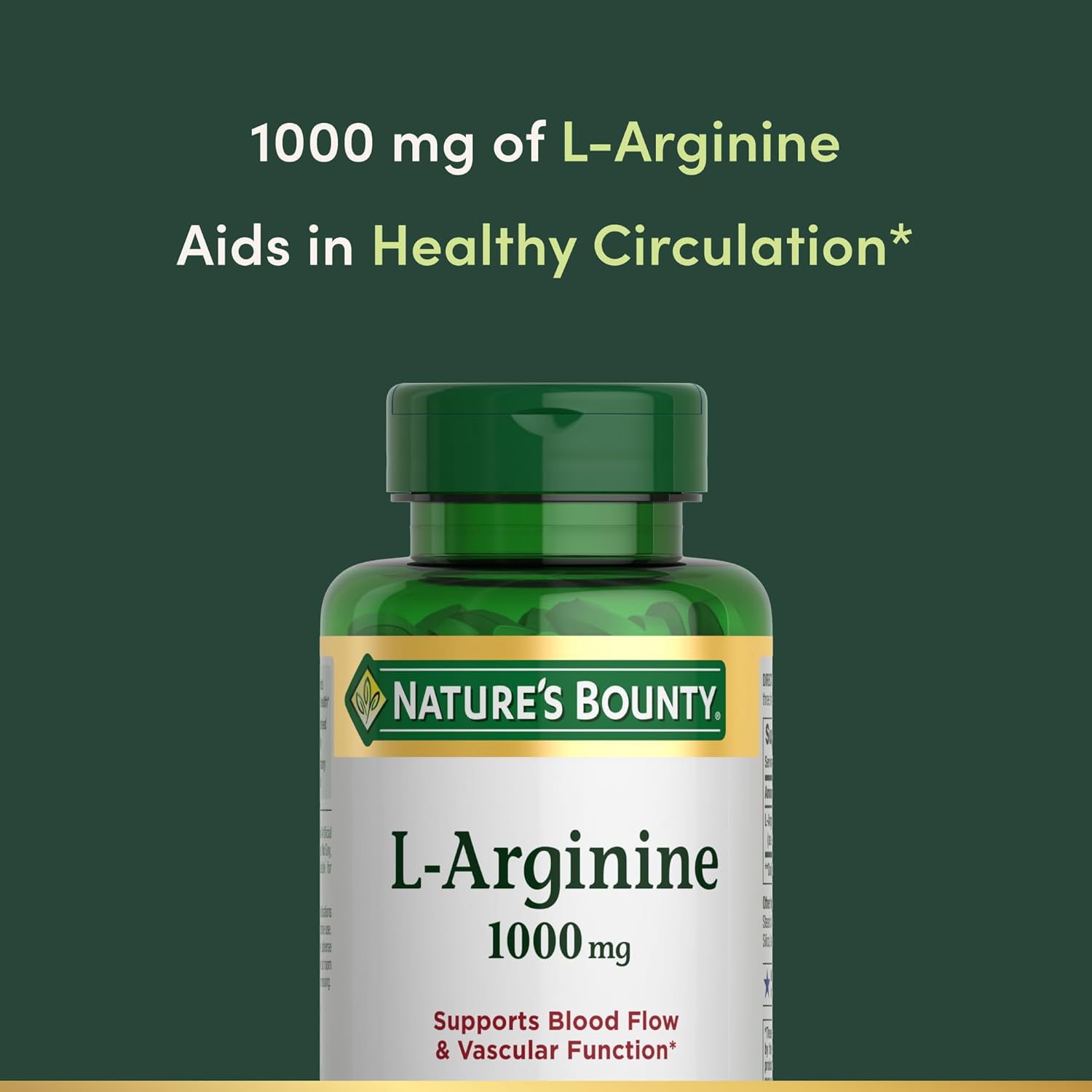 Nature's Bounty L-arginine 1000mg Tablets For Circulation & Performance Support 50's