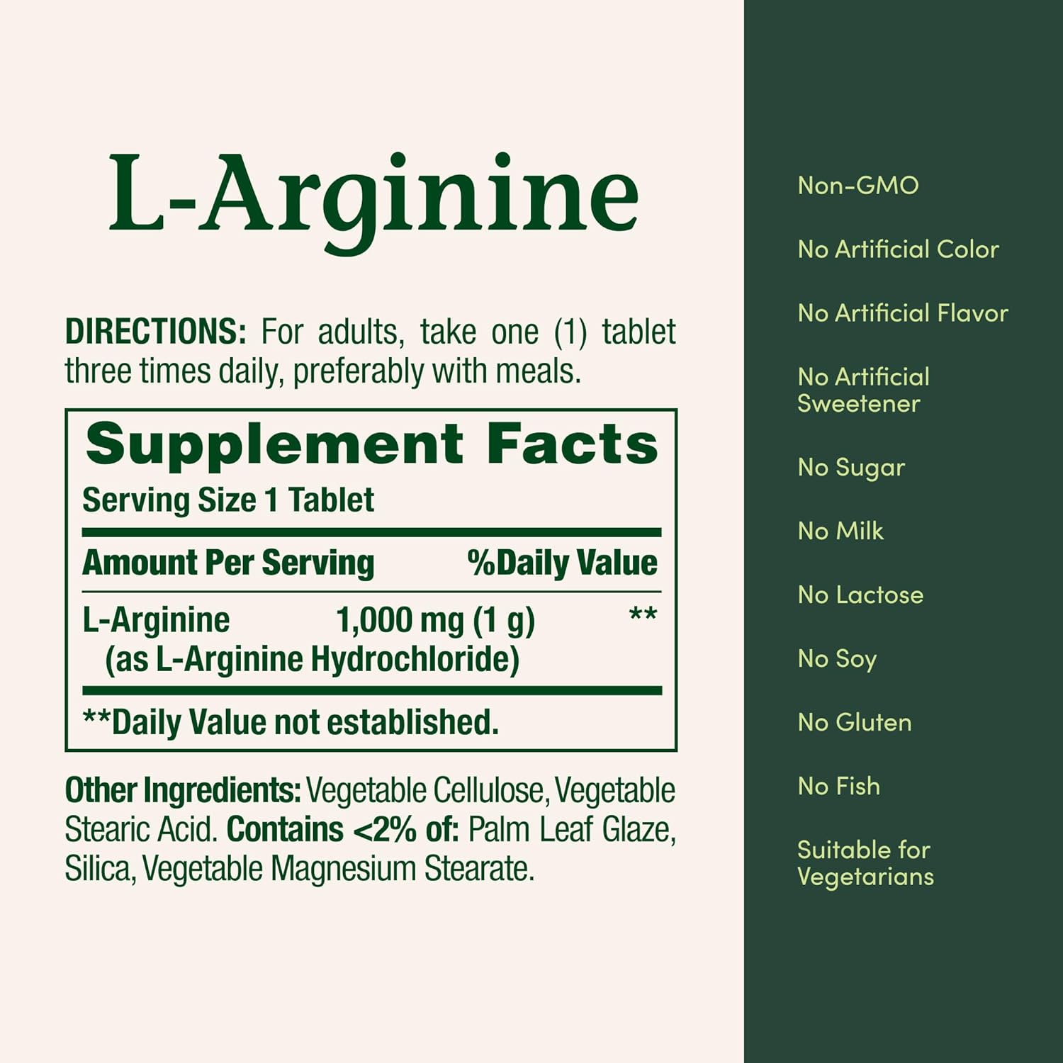 Nature's Bounty L-arginine 1000mg Tablets For Circulation & Performance Support 50's