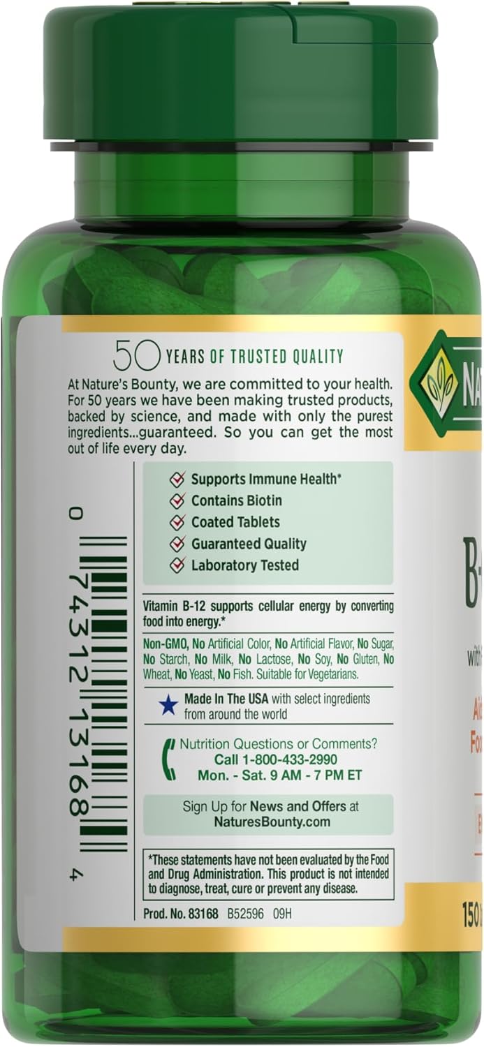 Nature's Bounty Super B-complex With Folic Acid & Vitamin C For Energy Support 150's