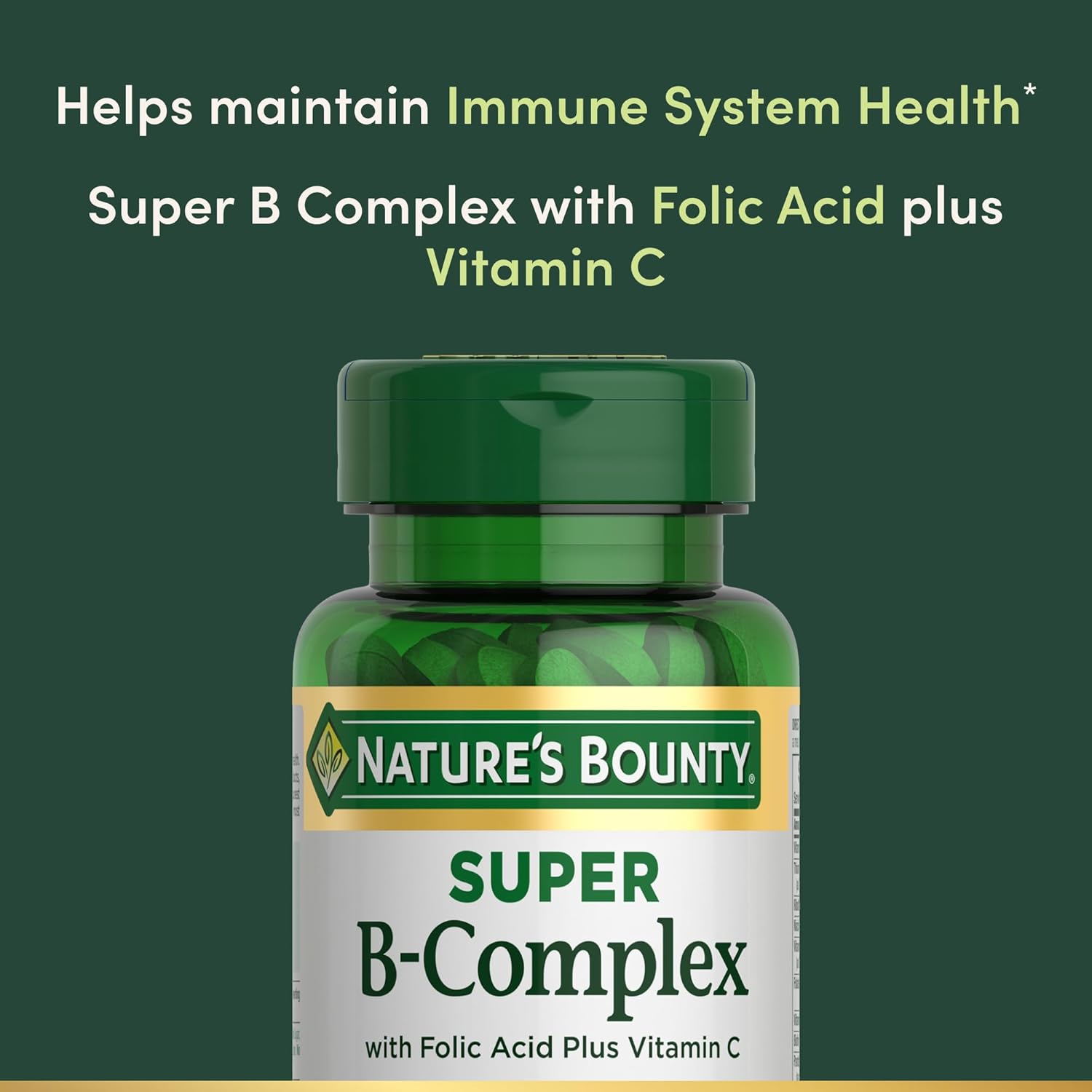 Nature's Bounty Super B-complex With Folic Acid & Vitamin C For Energy Support 150's