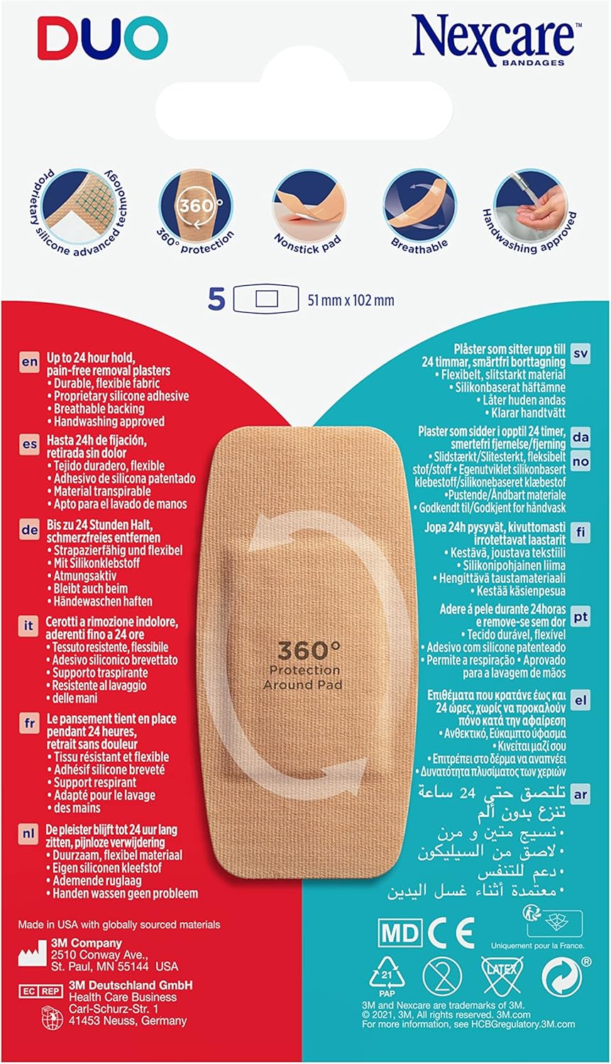 Nexcare Duo Plasters Maxi 51mm X 102mm
