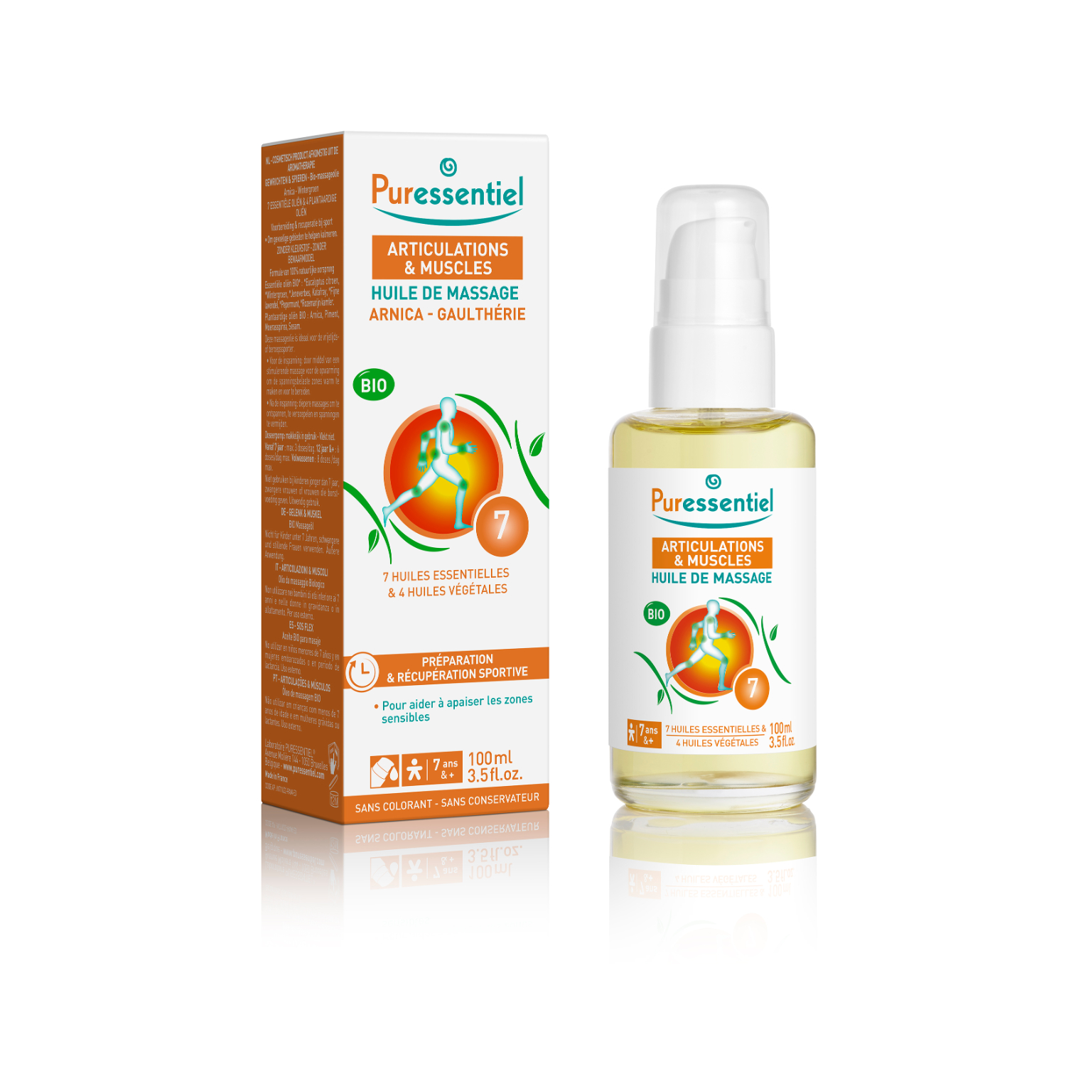 Puressent Muscle Relaxing Organic Massage Oil Arnica & Green Tea 10ml