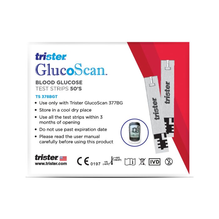 Trister Glucoscan Blood Glucose Test Strips (50 Strips) Ts-378bgt