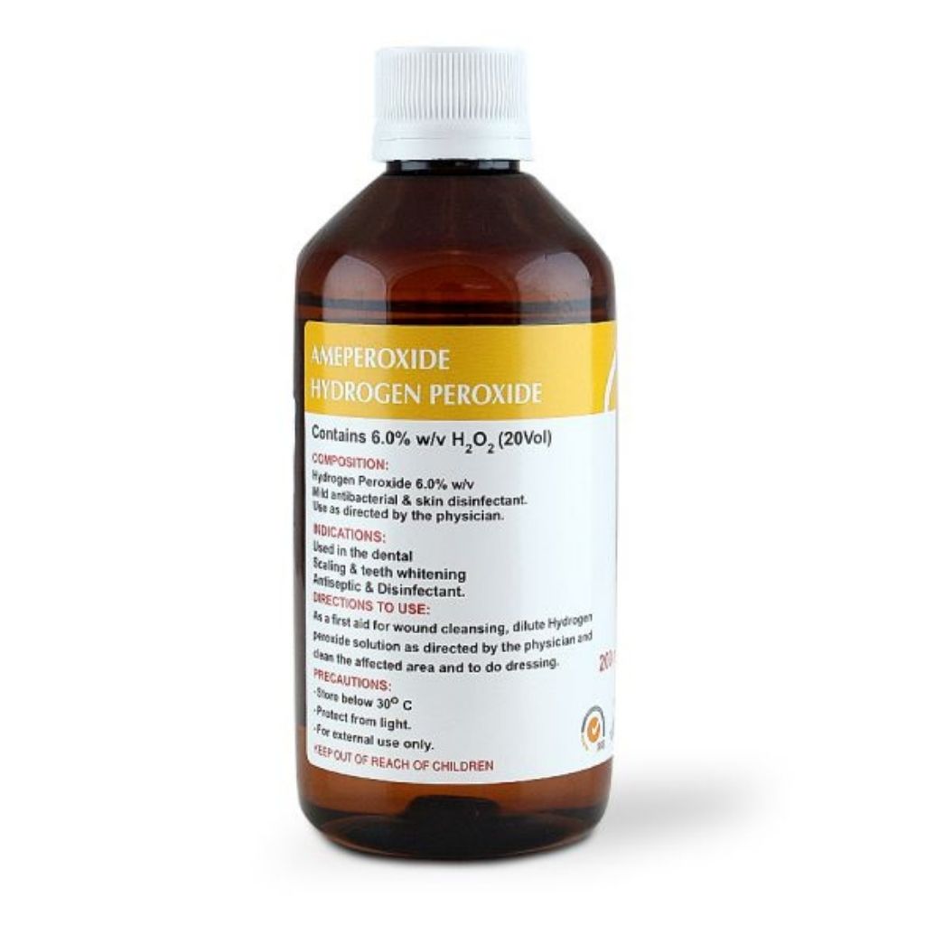 Ameya Hydrogen Peroxide Solution 200ml For Cleansing & Antiseptic Care