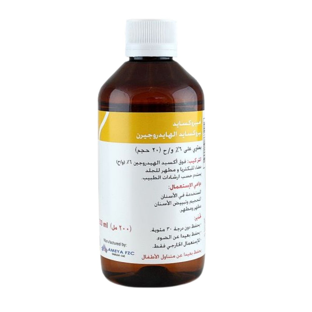 Ameya Hydrogen Peroxide Solution 200ml For Cleansing & Antiseptic Care