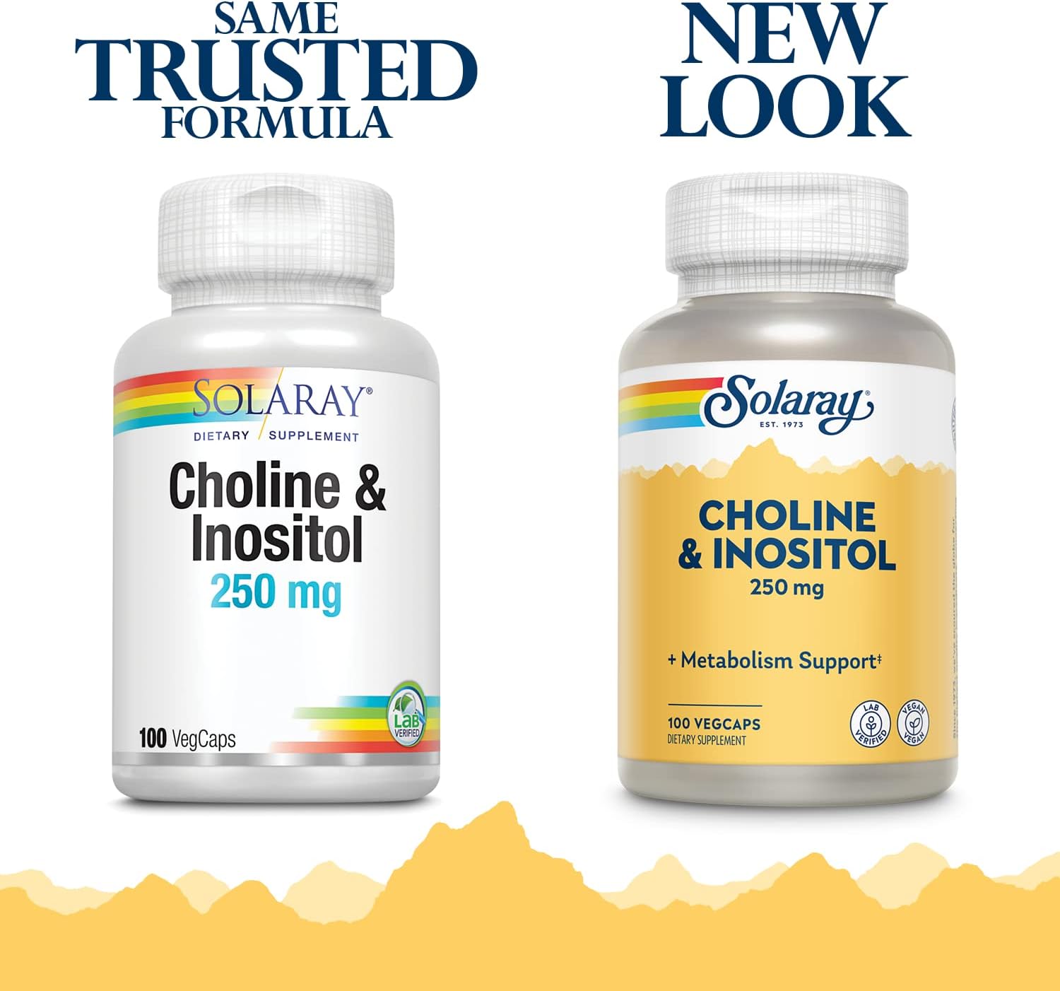 Solaray Choline & Inositol 250mg Vegcaps 100's For Liver Health, Brain Function & Nervous System Support
