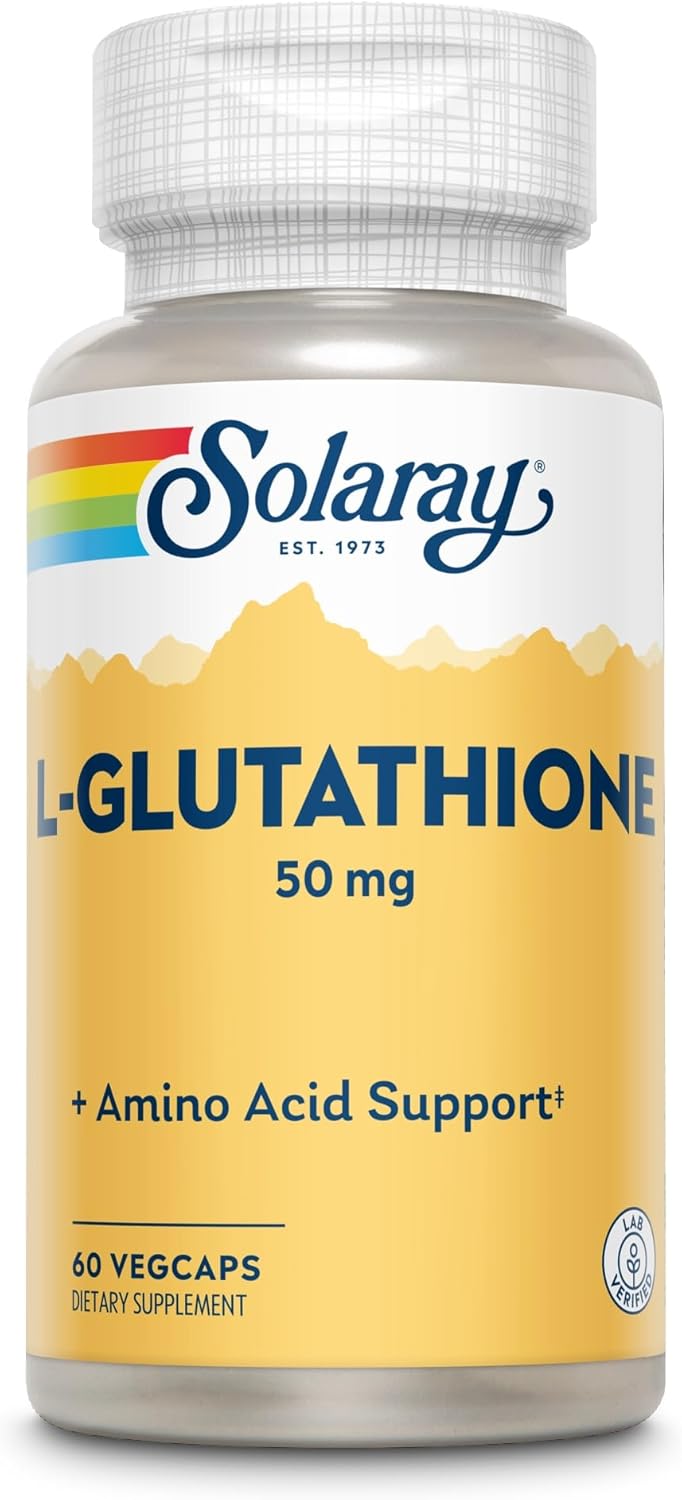Solaray L-glutathione 50mg Vegcaps 60's For Antioxidant Support, Liver Health & Skin Wellness