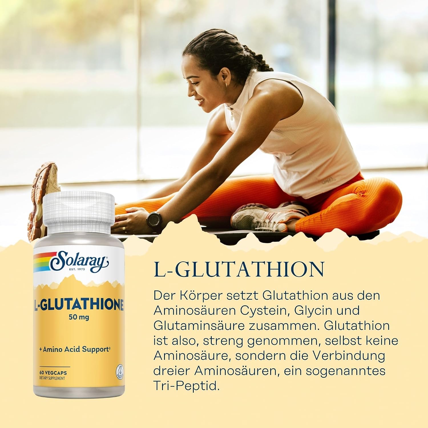 Solaray L-glutathione 50mg Vegcaps 60's For Antioxidant Support, Liver Health & Skin Wellness