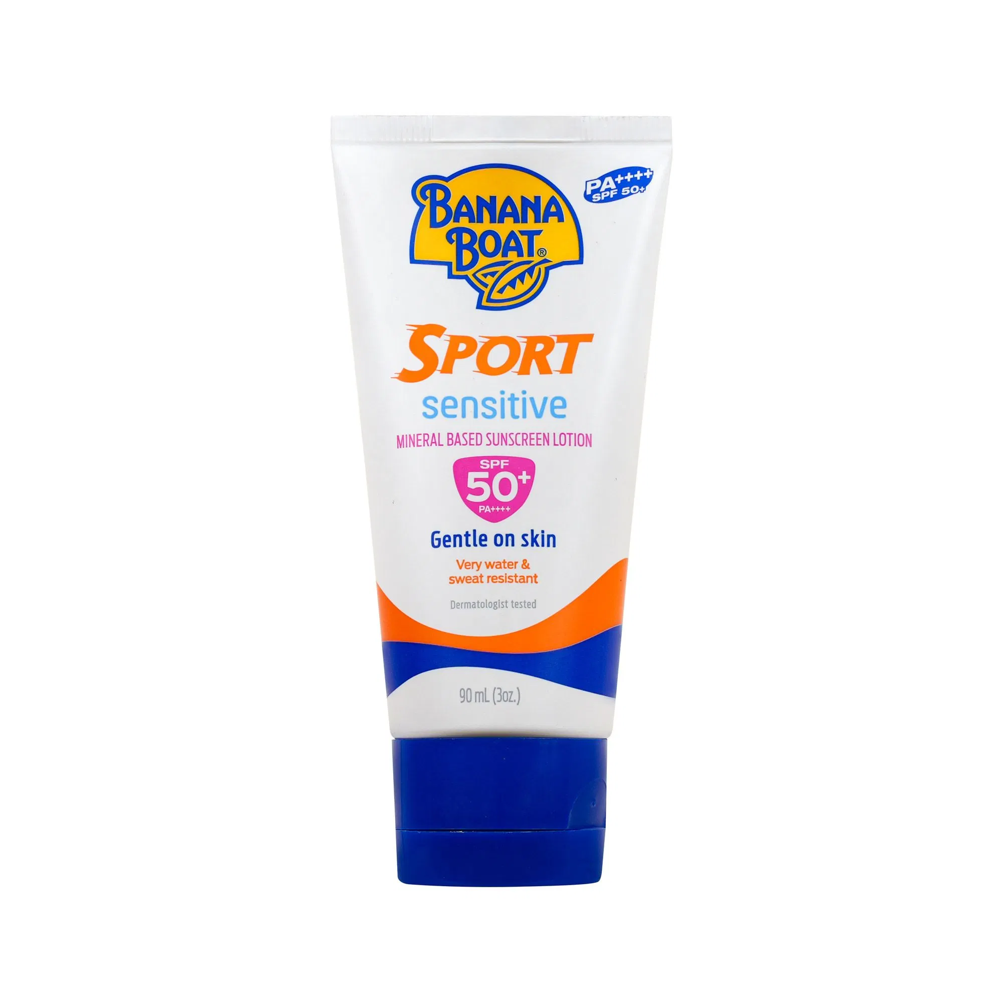 Banana Boat Sport Sensitive Mineral-based Sunscreen Lotion Spf50+ Pa++++ 90ml, Very Sweat & Water Resistant (1+1 Offer)