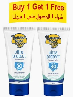 Banana Boat Ultra Protect Sunscreen Lotion Spf30 Pa++++ 90ml With Uva & Uvb Protection, Aloe Vera & Vitamin E, Lightweight Non-greasy & Very Water Resistant (1+1 Offer)