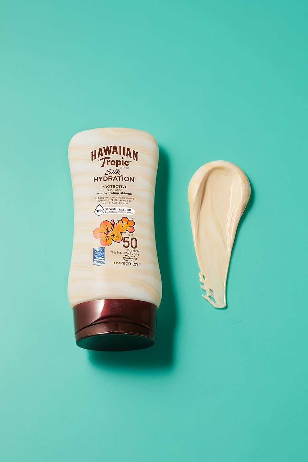 Hawaiian Tropic Hydrating Sun Protection Lotion Spf50 For Broad Spectrum Uv Protection 180ml