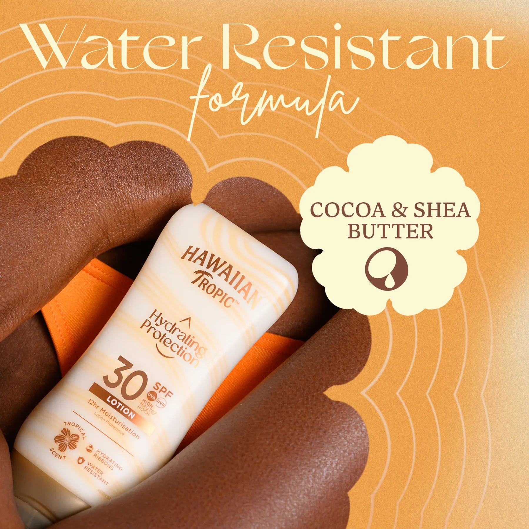 Hawaiian Tropic Hydrating Sunscreen Lotion Spf30 180ml For Broad Spectrum Uva & Uvb Protection