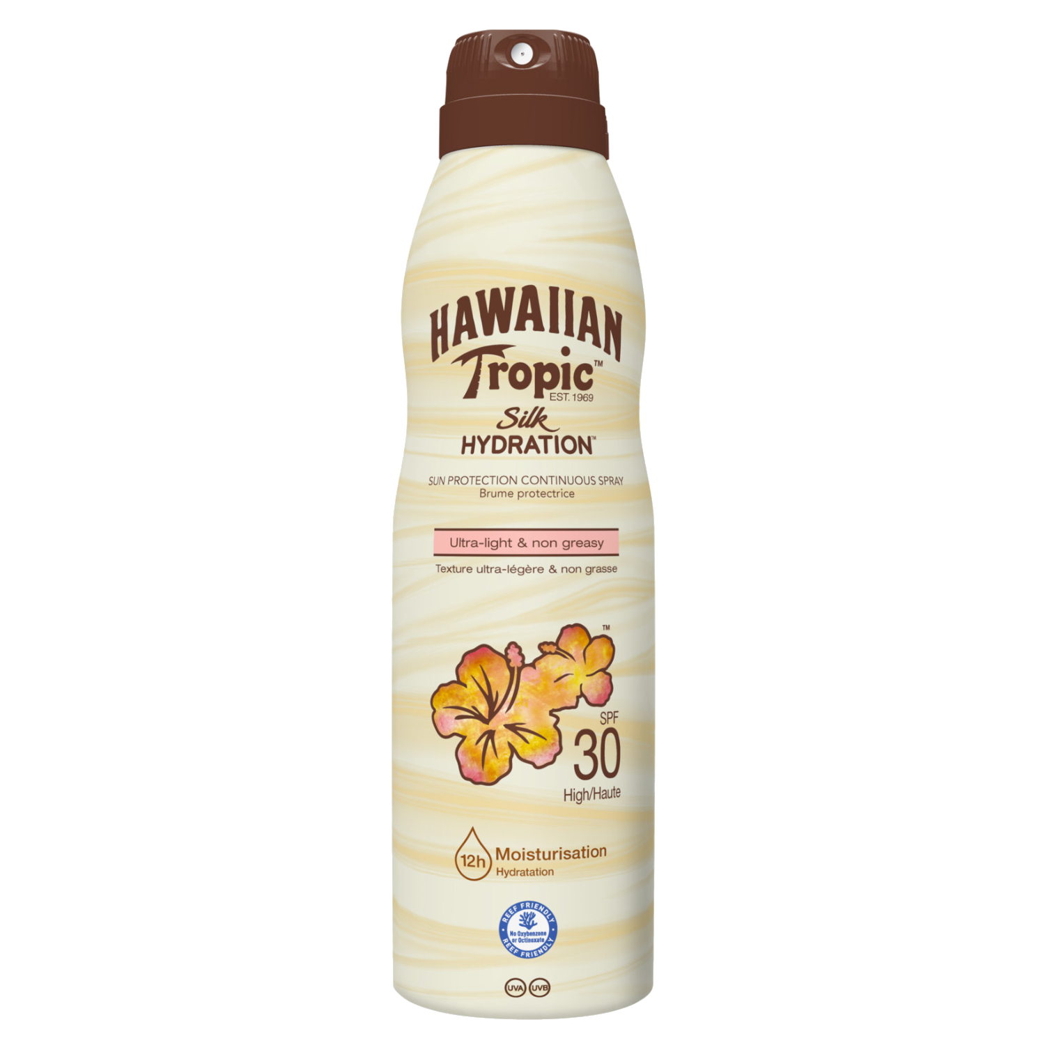 Hawaiian Tropic Hydrating Sunscreen Spray Spf30 177ml For Broad Spectrum Uva & Uvb Protection