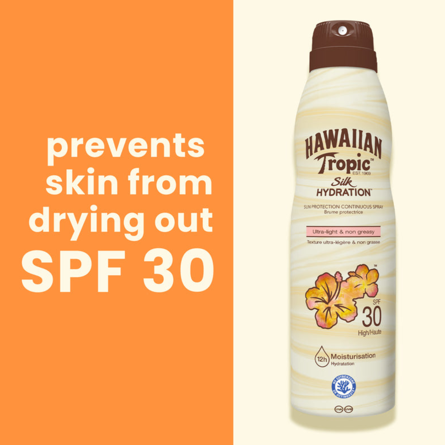 Hawaiian Tropic Hydrating Sunscreen Spray Spf30 177ml For Broad Spectrum Uva & Uvb Protection
