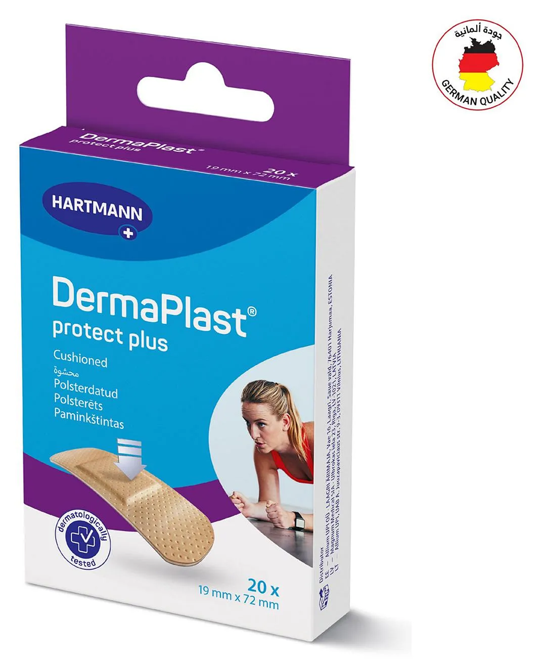 Hartmann Dermaplast Protect Plus Plasters 19 X 72 Mm (20 Pcs)