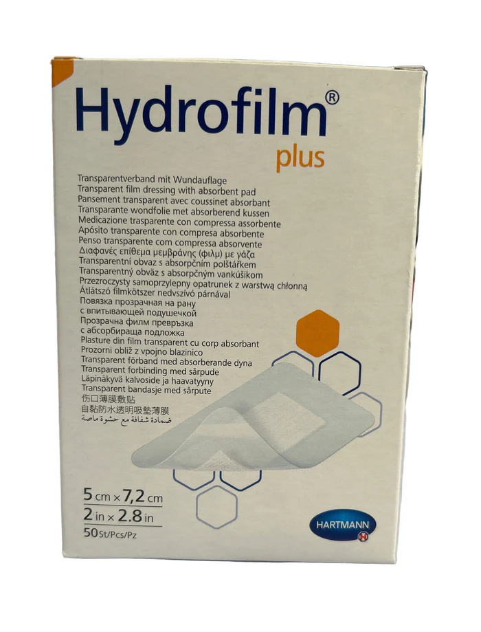 Hydrofilm Plus 5 × 7.2 Cm Transparent Film Dressing 50’s