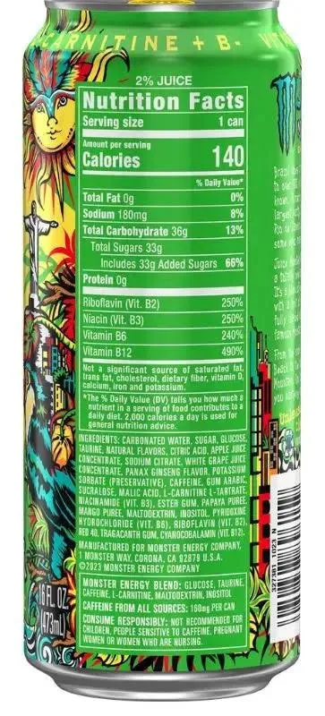 Monster Energy Rio Punch Energy Drink 500ml For Energy & Mental Focus