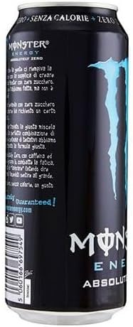 Monster Energy Absolutely Zero Energy Drink 500ml Zero Sugar For Energy & Mental Focus