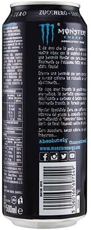 Monster Energy Absolutely Zero Energy Drink 500ml Zero Sugar For Energy & Mental Focus