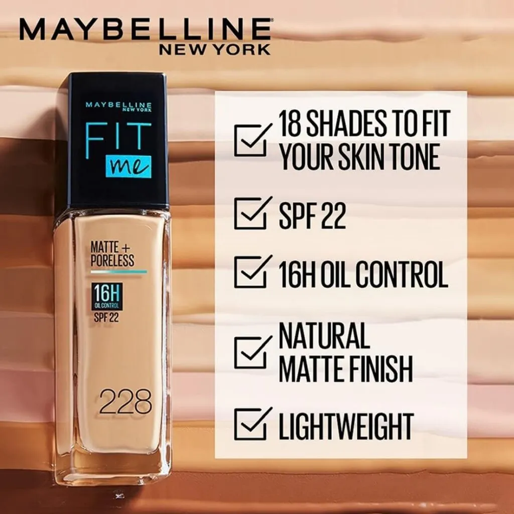 Maybelline Fit Me Matte + Poreless Foundation Spf15 - Shade 238 Warm Sun