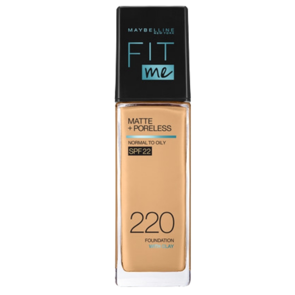 Maybelline New York Fit Me Matte + Poreless Foundation Spf 22 For Normal To Oily Skin Shade 220