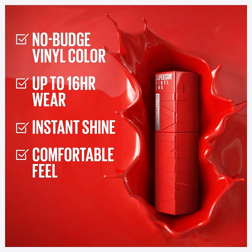 Maybelline New York Super Stay Vinyl Ink Liquid Lipcolor For Long-lasting Shine 10 Lippy